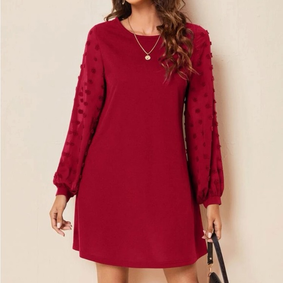 SHEIN Dresses & Skirts - SHEIN Swiss Dot Side Dress Sz: M